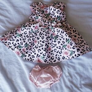 3-6 Month Girls Pink and Black Dress